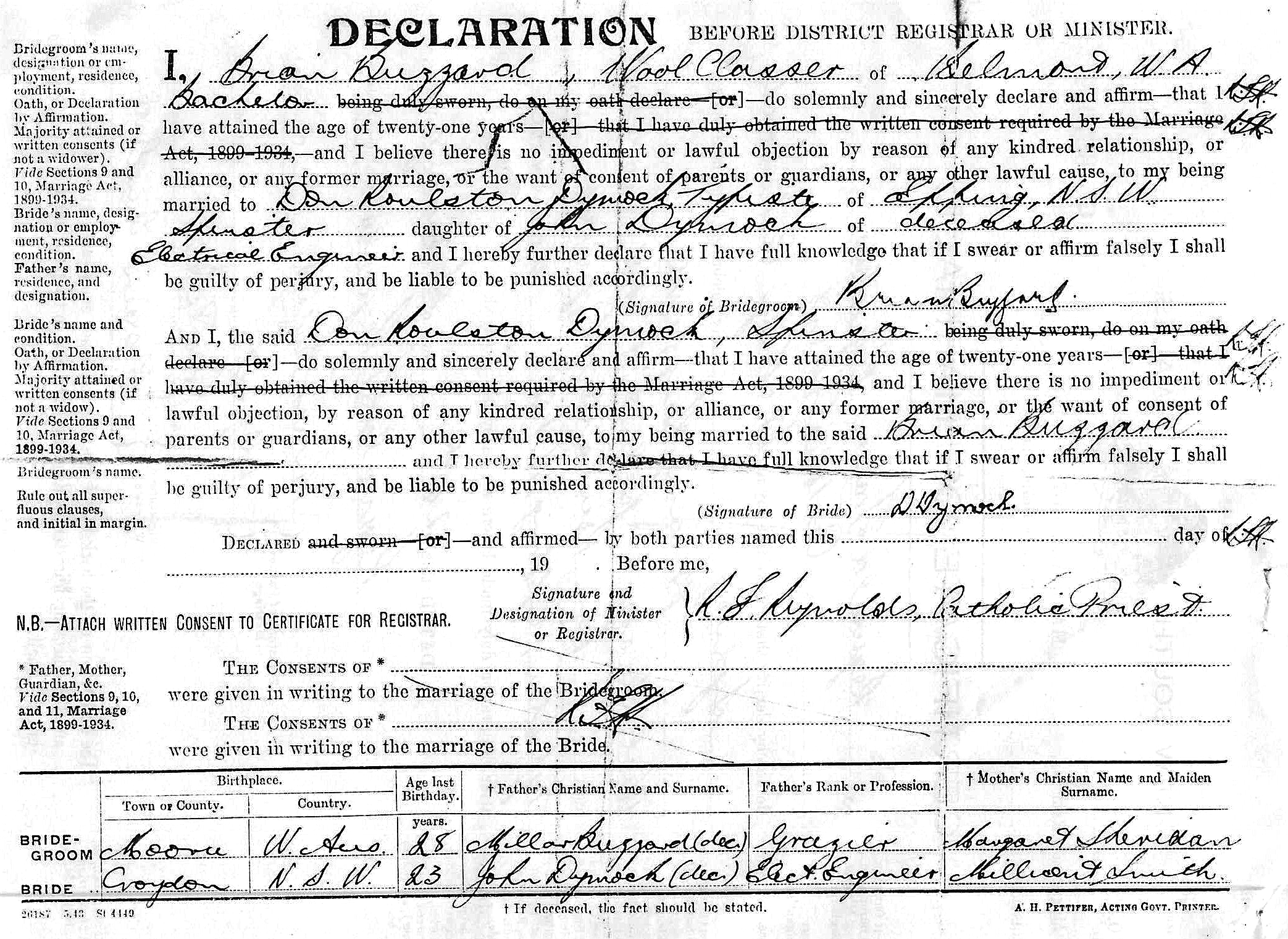 Statutory declaration